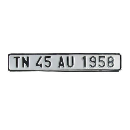 Arial Font Embossed Bike Number Plates Black Colour Letters Front and ...